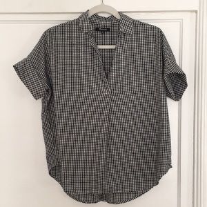 Madewell Gingham Top Black and White